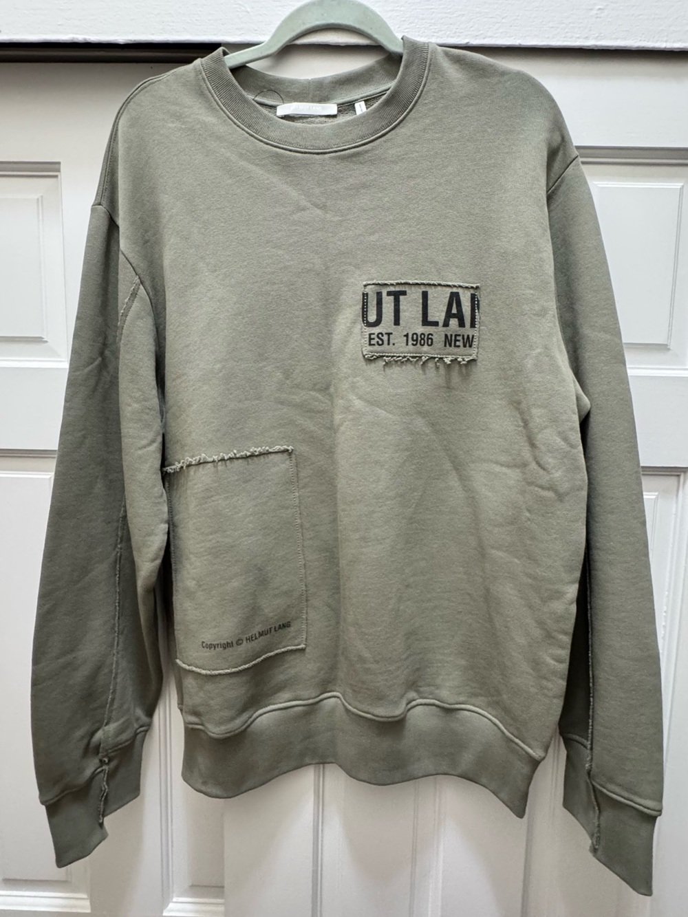 Helmut Lang Olive Green Crewneck Sweatshirt